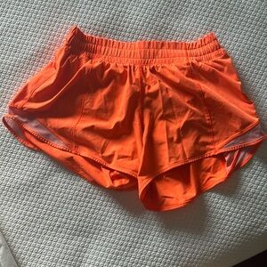 Lululemon Orange Hotty Hot 4in Shorts
